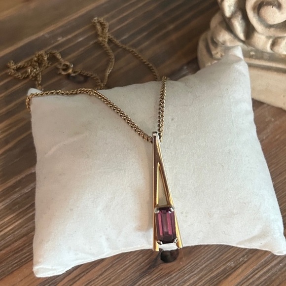 Avon Jewelry - Avon Gold and Purple Pendant Necklace